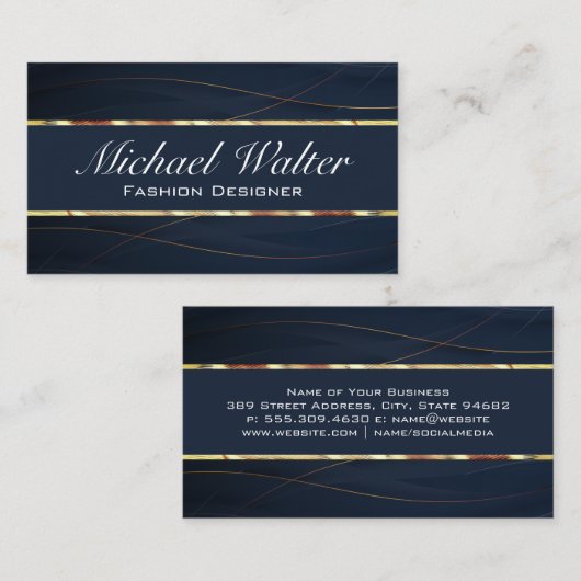 Goud en blauw | Luxemburg Visitekaartje (Voorkant / Achterkant)