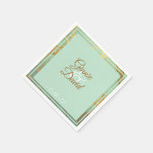 Goud en Blauw Marmeren Lijst Trouwservet Servet (Hoek)