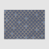Goud en blauw Mermaid Pattern Tissuepapier (Voorkant)