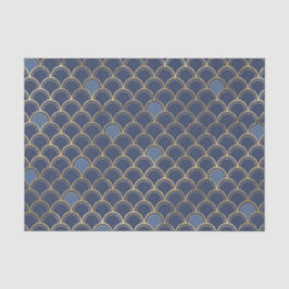 Goud en blauw Mermaid Pattern Tissuepapier