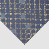 Goud en blauw Mermaid Pattern Tissuepapier (Detail)
