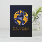 Goud en Blauw Metallic Look Earth Day (Staand voorkant)