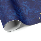 Goud en Blauw Moderne Elegante Decoupage Custom Cadeaupapier (Rol Hoek)