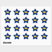 Goud en Blauw Nebraska Ster Sticker (Vel)