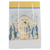 Goud en blauw "O Heilige nacht" Medium Cadeauzakje (Achterkant)