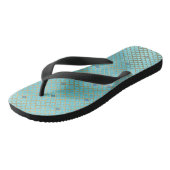 Goud en blauw Ombre Mermaid Scales Teenslippers (Schuin)