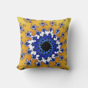 Goud en blauw oog kussen