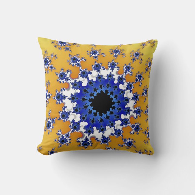 Goud en blauw oog kussen (Voorkant)