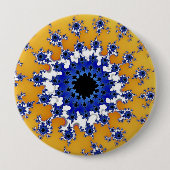 Goud en blauw oog ronde button 4,0 cm (Voorkant)
