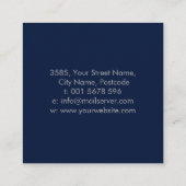 Goud en blauw ornament van leven vierkante visitekaartje (Achterkant)