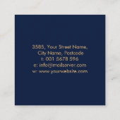 Goud en blauw ornament van leven vierkante visitekaartje (Achterkant)