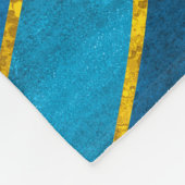 Goud en blauw patroon op grijze achtergrond, naadl fleece deken (Hoek)