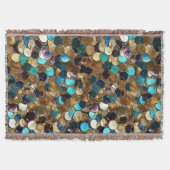 Goud en blauw Sequins brandend man Deken (Voorkant)