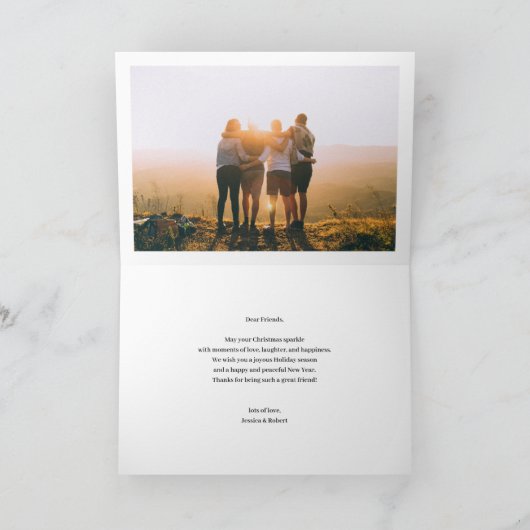 Goud en blauw Snowflakes, kerstmis Feestdagen Kaart (Binnen)