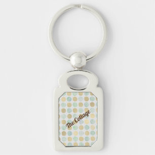 Goud en blauw Stip - Vacatiehaard - Beach House - Sleutelhanger