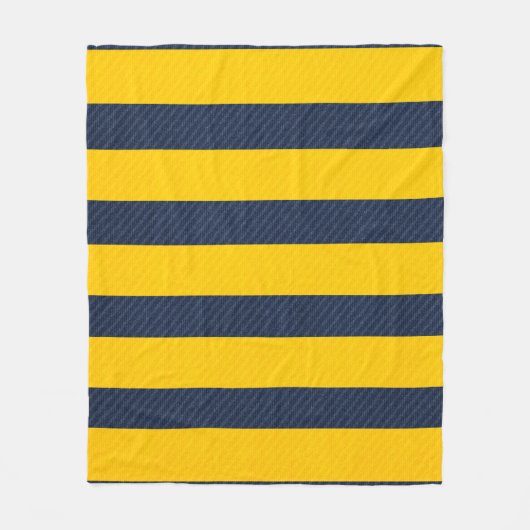 Goud en blauw Stripes en diagonaalgordel Fleece Deken (Voorkant)