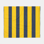 Goud en blauw Stripes en diagonaalgordel Fleece Deken (Voorkant (Horizontaal))