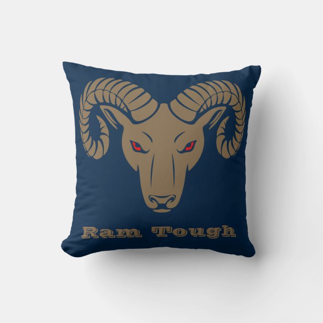 Goud en blauw suikerriet kussen (Voorkant)