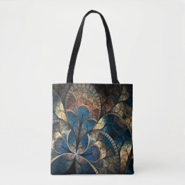 Goud en blauw tote bag