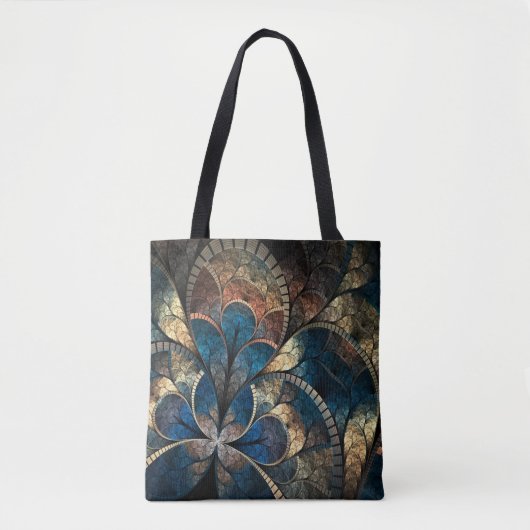 Goud en blauw tote bag (Voorkant)
