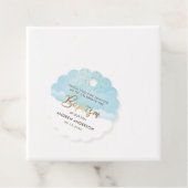 Goud en blauw Waterverf jongensdoop Dank u Bedankjes Labels (In situ)