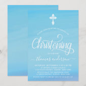 Goud en blauw Waterverf Kaart (Voorkant / Achterkant)