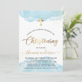 Goud en blauw Waterverf Kaart (Staand voorkant)