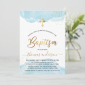 Goud en blauw Waterverf Kaart (Staand voorkant)