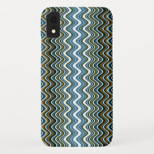 Goud en blauw Wavy Stripes Case-Mate iPhone Case