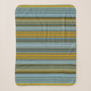 Goud en blauw Wavy Stripes Sherpa Deken