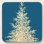 Goud en blauwe evergroene boomgaard bier onderzetter (Voorkant)