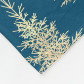 Goud en blauwe evergroene boomgaard fleece deken (Hoek)