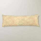 Goud en blauwe evergroene boomgaard lichaamskussen (Achterkant)