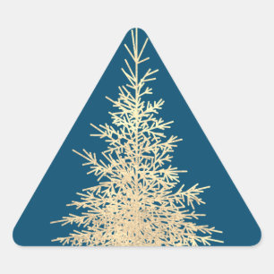 Goud en blauwe evergroene boomgaard sticker