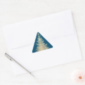Goud en blauwe evergroene boomgaard sticker (Envelop)