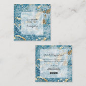 Goud en blauwe marmer Salon Afsprakenkaartje (Voorkant / Achterkant)