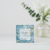 Goud en blauwe marmer Salon Afsprakenkaartje (Staand voorkant)