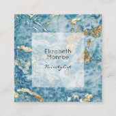 Goud en blauwe marmer Salon Afsprakenkaartje (Voorkant)