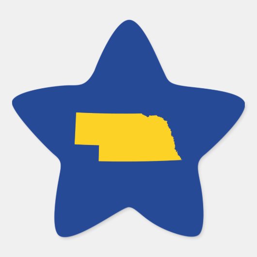 Goud en Blauwe Nebraska Ster Sticker (Voorkant)