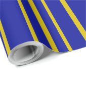 Goud en blauwe strepen op inpakpapier (Rol Hoek)
