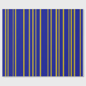 Goud en blauwe strepen op inpakpapier (Vlak)