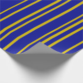 Goud en blauwe strepen op inpakpapier (Hoek)