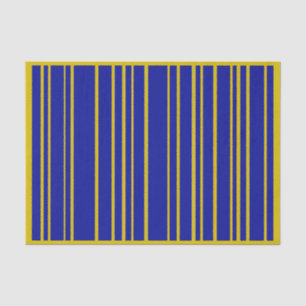 Goud en Blauwe Strepen Tissue Paper Tissuepapier