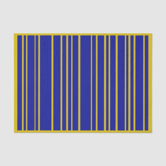Goud en Blauwe Strepen Tissue Paper Tissuepapier (Voorkant)