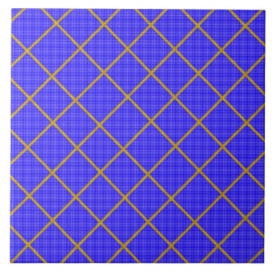 Goud en blauwe Tegel Tegeltje