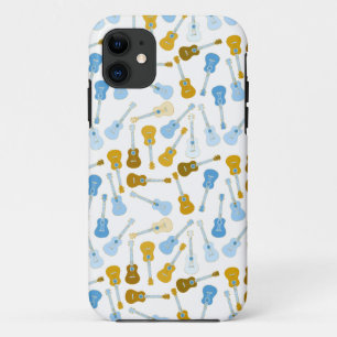 goud en blauwe ukeleles iPhone 11 hoesje