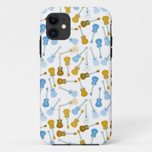 goud en blauwe ukeleles Case-Mate iPhone case (Achterkant)
