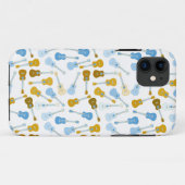 goud en blauwe ukeleles Case-Mate iPhone case (Achterkant (horizontaal))