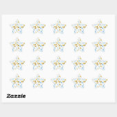 goud en blauwe ukeleles ster sticker (Vel)