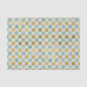 Goud en blauwe Waterverf poka Dots Tissuepapier